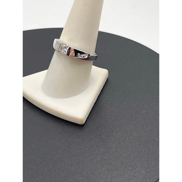 Sterling Silver Cubic Zircon Wedding Engagement Promise Band Solitaire Ring 9.25 - Picture 2 of 8